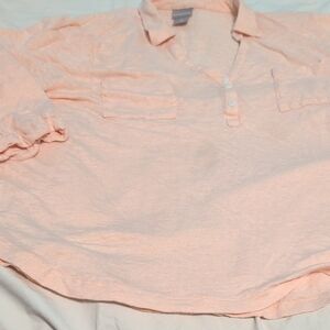 Chico's Peach Button-Up Blouse